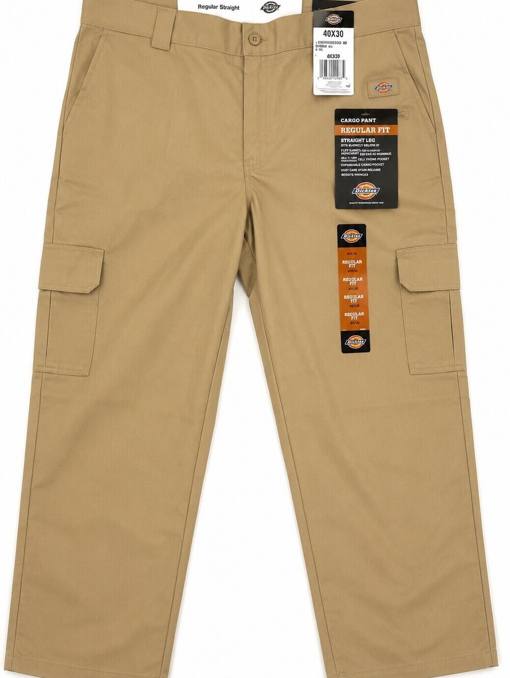 Dickies Flex Cargo Pants Mens 40x30 Khaki Regular Fit Straight Leg NWT Work